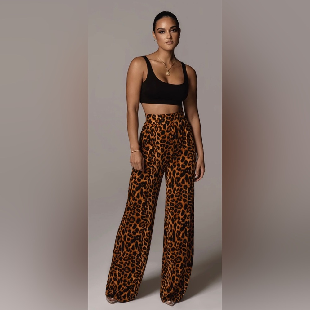 Brand New Jluxlabel “LEOPARD TEREZ WIDE LEG PANT”